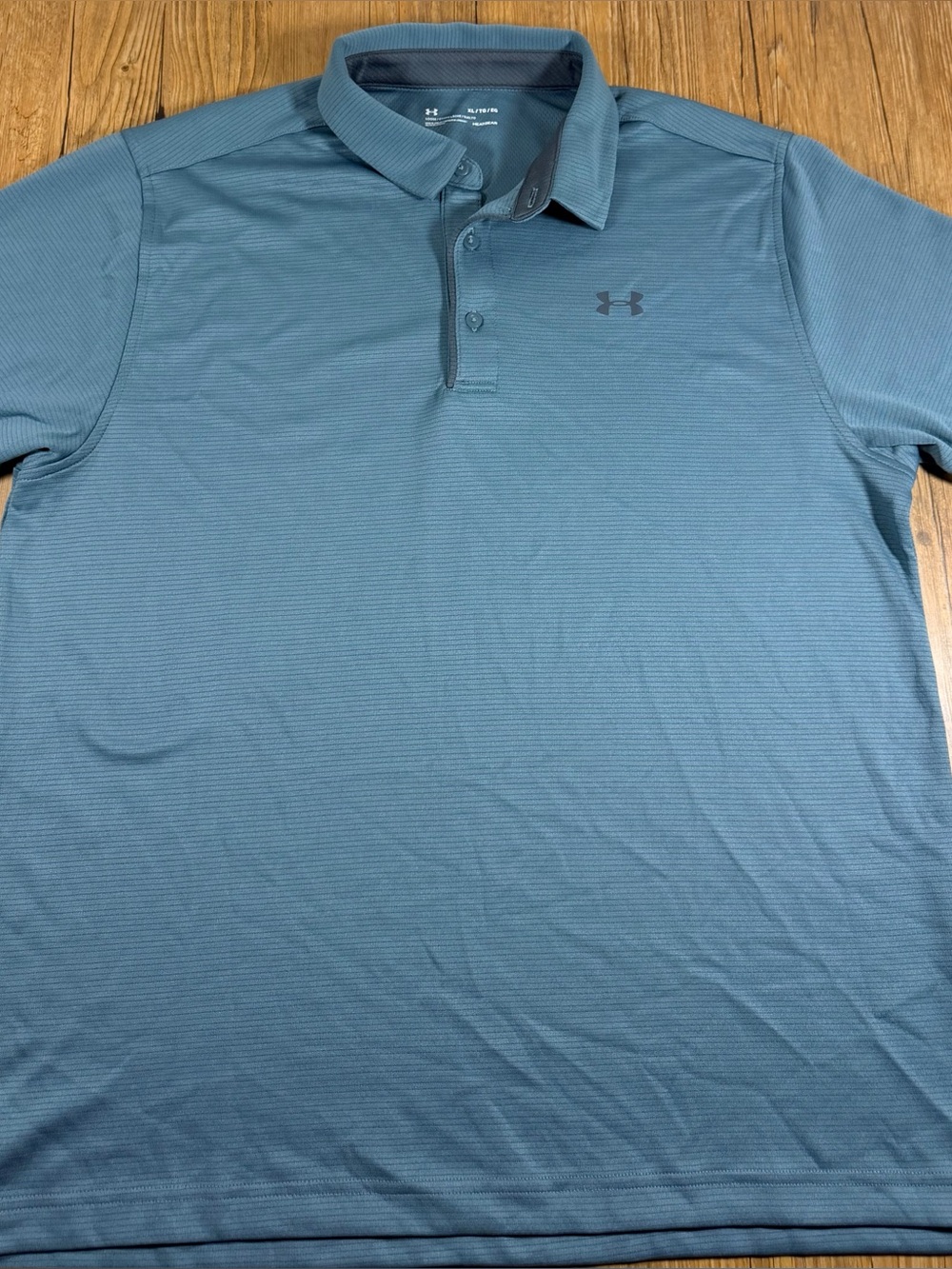 Under Armour HeatGear Men's XL Loose Fit Blue Golf Polo Shirt Short Sleeve